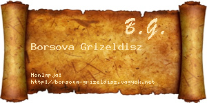 Borsova Grizeldisz névjegykártya